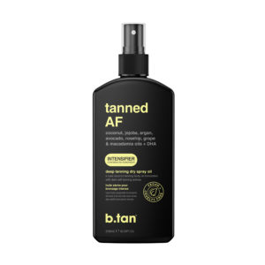 tanned AF tanning dry oil spray